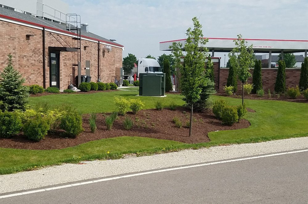 Commercial landscaping for service station