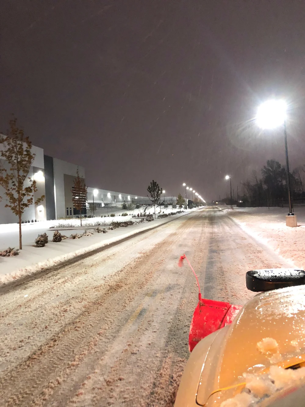 Commercial snow removal for parking lot