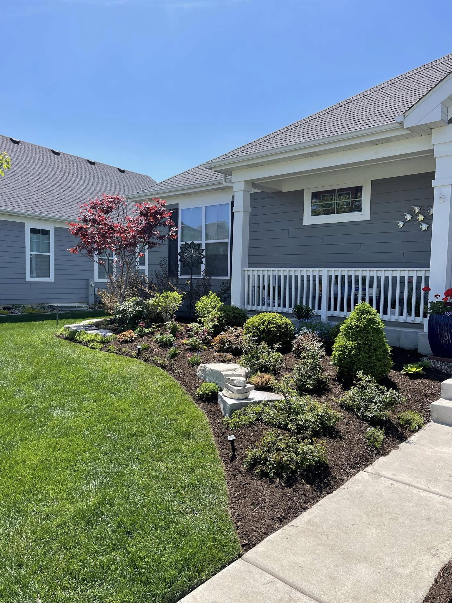 Commercial landscaping work in progress